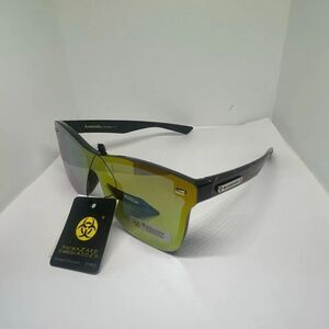 Biohazard Shield Sunglasses UV400 Mirrored Lens Wraparound Unisex